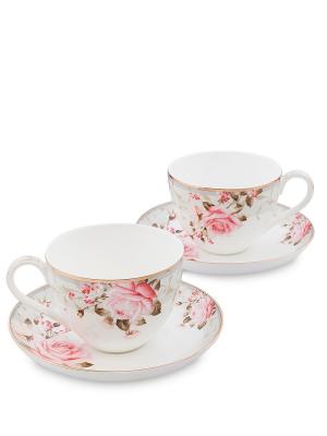 Чайный набор на 2 перс. Монте-Роза (Monte Rosa Pavone) Pavone. Цвет: белый, розовый