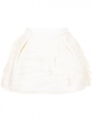 Многослойная юбка-шорты из органзы Isabel Sanchis. Цвет: белый
