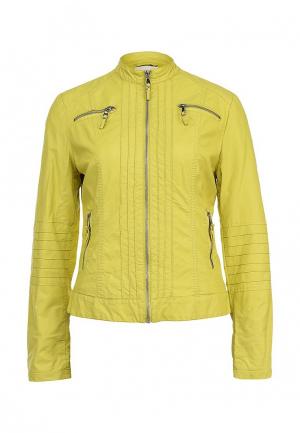 Куртка кожаная Paolo Casalini. Цвет: желтый
