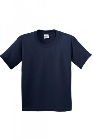 Молодежная футболка из плотного хлопка , темно-синий Gildan