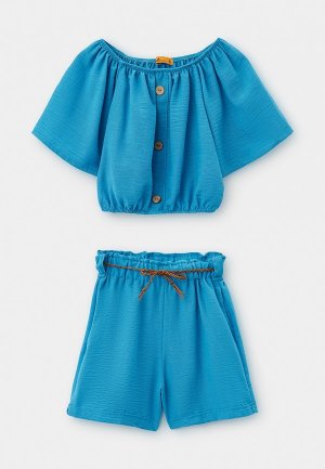Топ и шорты Dali. Цвет: голубой
