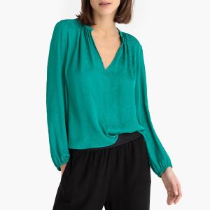 Блузка с длинными рукавами ELVA SAMSOE AND. Цвет: зелено-бирюзовый
