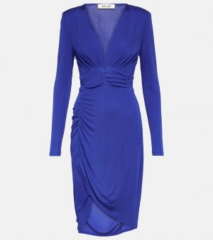 Платье миди magena из джерси со сборками, синий Diane von Furstenberg