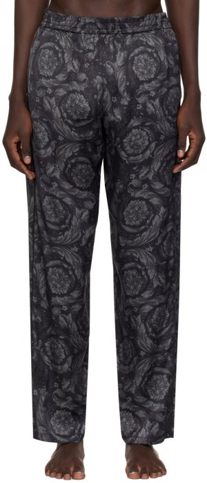 Черные брюки для отдыха Barocco Versace Underwear