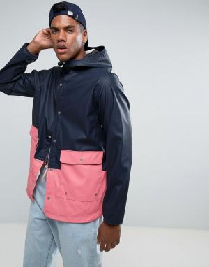 2-цветная сине-розовая непромокаемая куртка с капюшоном Herschel Forec Supply Co. Цвет: темно-синий