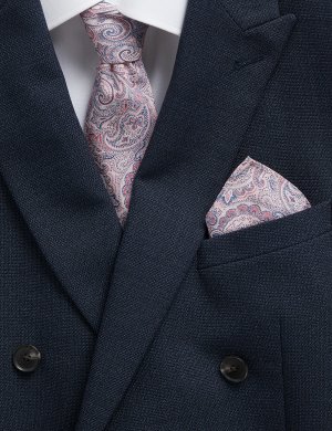 Комплект с галстуком и нагрудным платком рисунком пейсли , розовый микс Marks & Spencer
