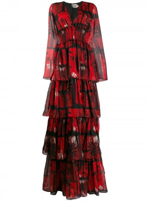 Платье с принтом Fausto Puglisi. Цвет: красный