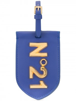 Плоский кошелек с металлическим логотипом Nº21. Цвет: синий