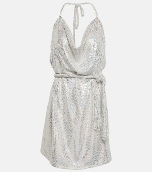 Мини-платье с пайетками и вырезом халтер, белый Dodo Bar Or