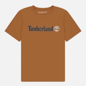 Мужская футболка Kennebec River Linear Logo Timberland. Цвет: коричневый