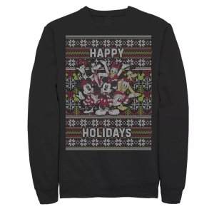 Мужской свитшот в стиле рождественского свитера с групповым снимком Happy Holidays Disney