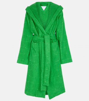 Хлопковый махровый халат , зеленый Bottega Veneta