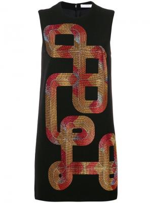 Короткое платье с заклепками Versace Collection. Цвет: черный
