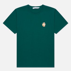 Мужская футболка All Right Fox Patch Classic Maison Kitsune. Цвет: зелёный