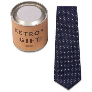 Мужской галстук тёмно-синий в подарочной упаковке KETROY. Цвет: синий