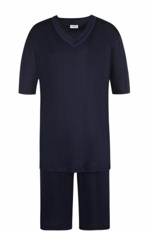 Пижама с шортами Zimmerli. Цвет: темно-синий