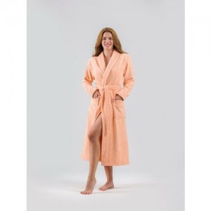 Халат средней длины, на завязках, длинный рукав, карманы, размер 48, оранжевый KARNA. Цвет: оранжевый