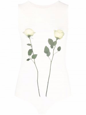 Roses sleeveless bodysuit MM6 Maison Margiela. Цвет: бежевый