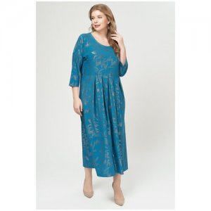 Платье , размер 50, бирюзовый Olsi. Цвет: синий