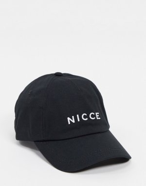 Черная кепка с контрастным вышитым логотипом -Черный Nicce