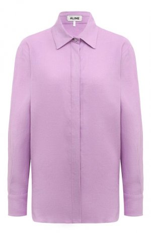 Льняная рубашка ALine. Цвет: фиолетовый