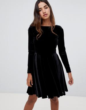 Платье с длинными рукавами Closet London. Цвет: черный