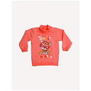 Джемпер для девочки Babyglory Супергерои (футер с начесом) Цвет: коралловый Размер: 32-98. Цвет: розовый